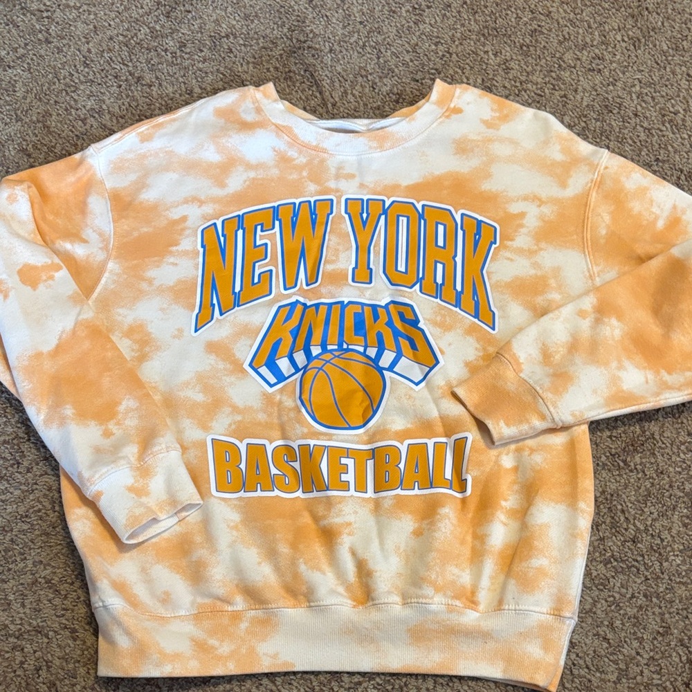 Hybrid Apparel Orange and White Tie-Dye Top